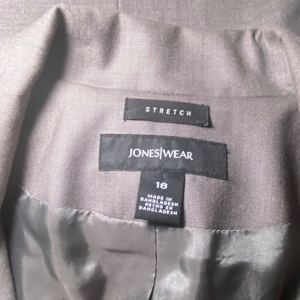 Jones New York Womens Gray Stretch Blazer Jacket Size 18 Careerwear Office - Picture 6 of 10